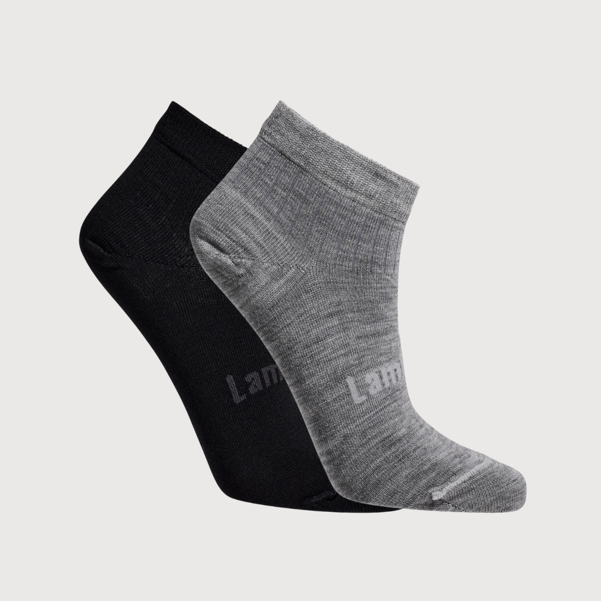 Lamington women's merino ankle socks pack in black and grey made in New Zealand.