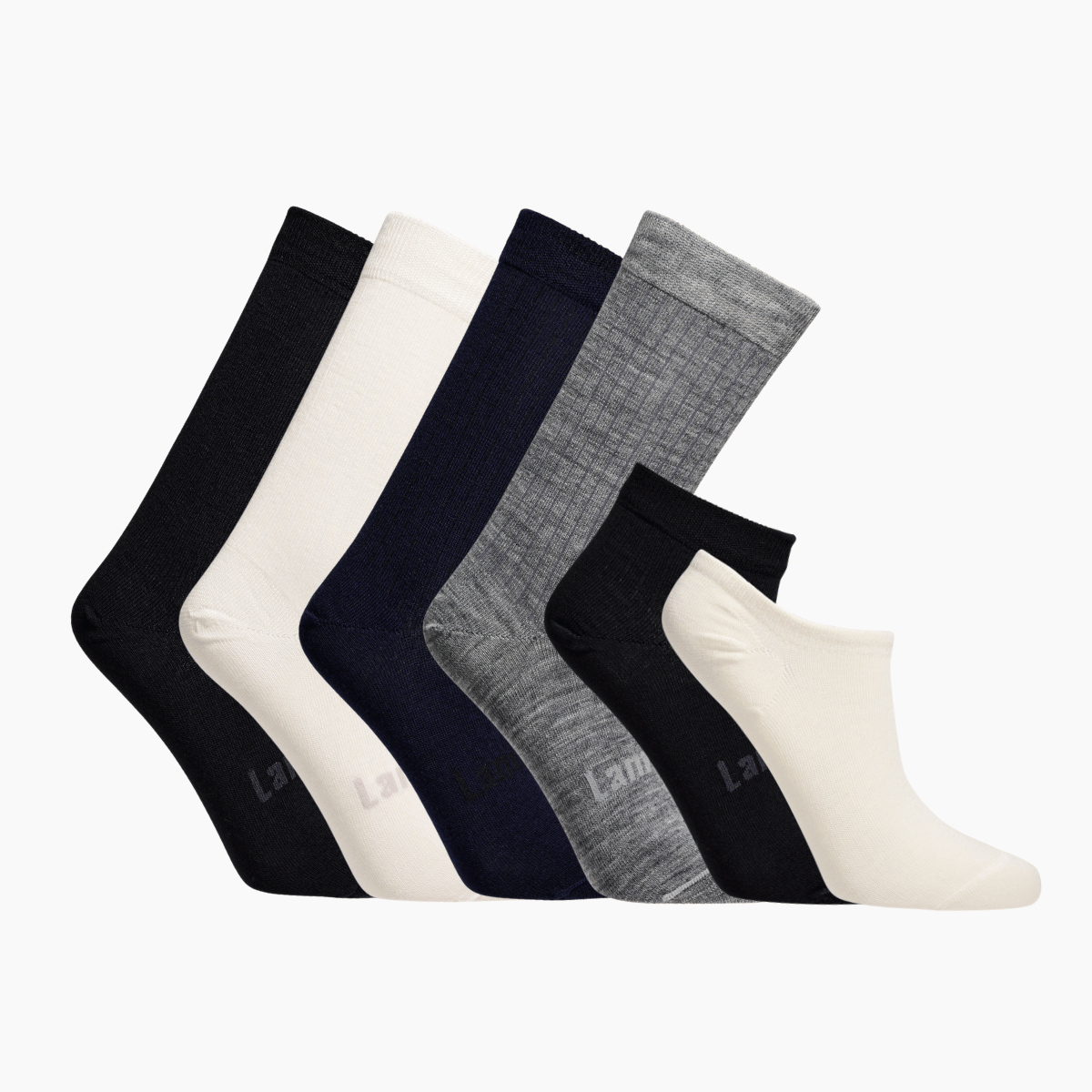 Merino Wool Socks in various colors and patterns, perfect for a stylish week-long set for women.