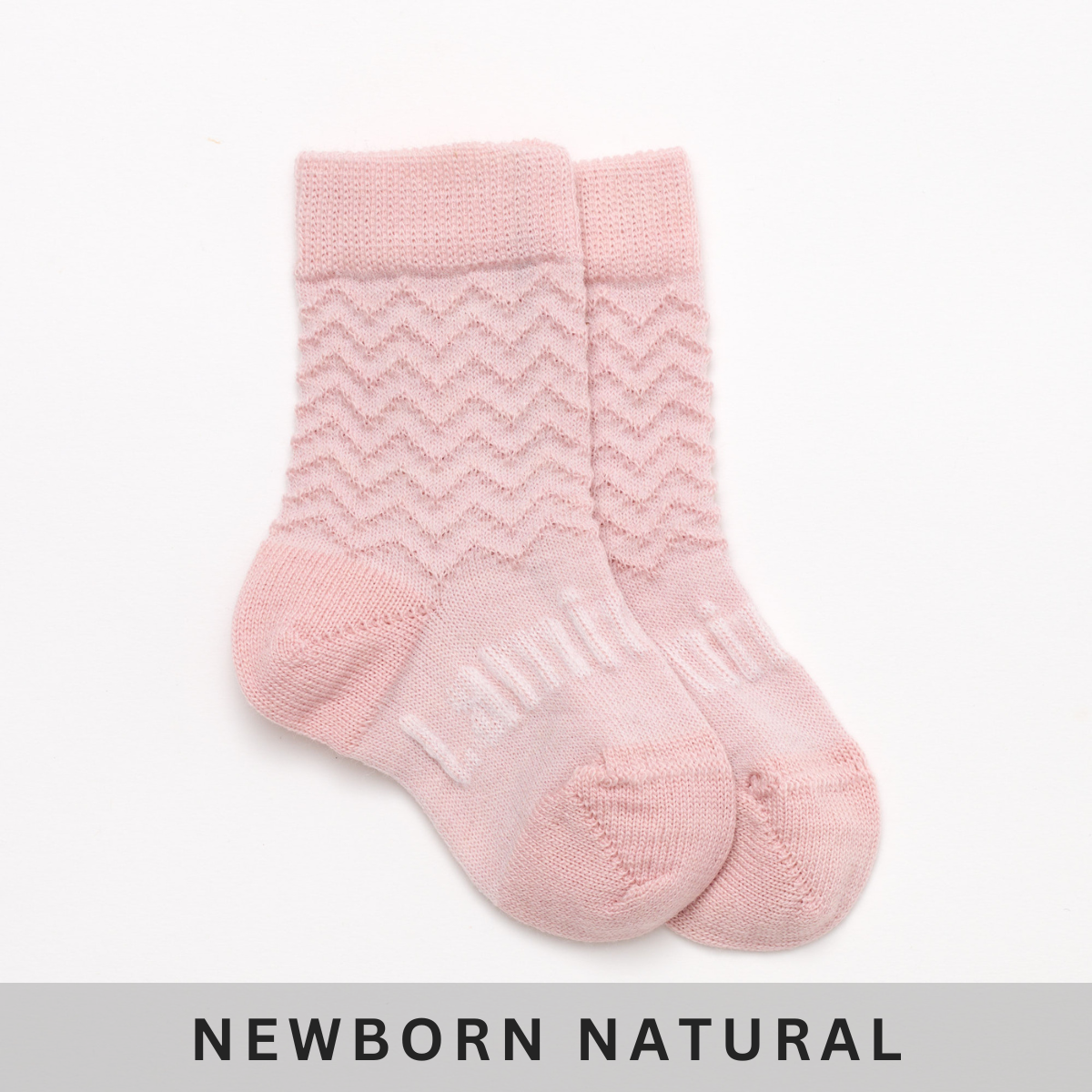 Pink baby merino wool crew socks AU