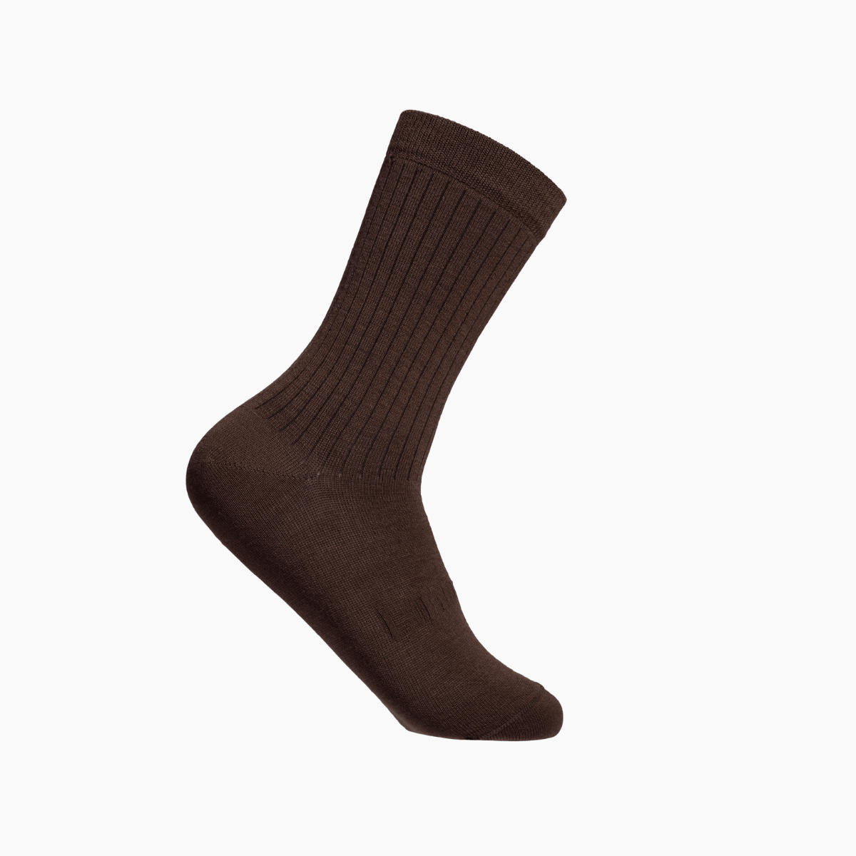 Lamington men's merino crew socks in chocolate brown rib knit made in New Zealand.