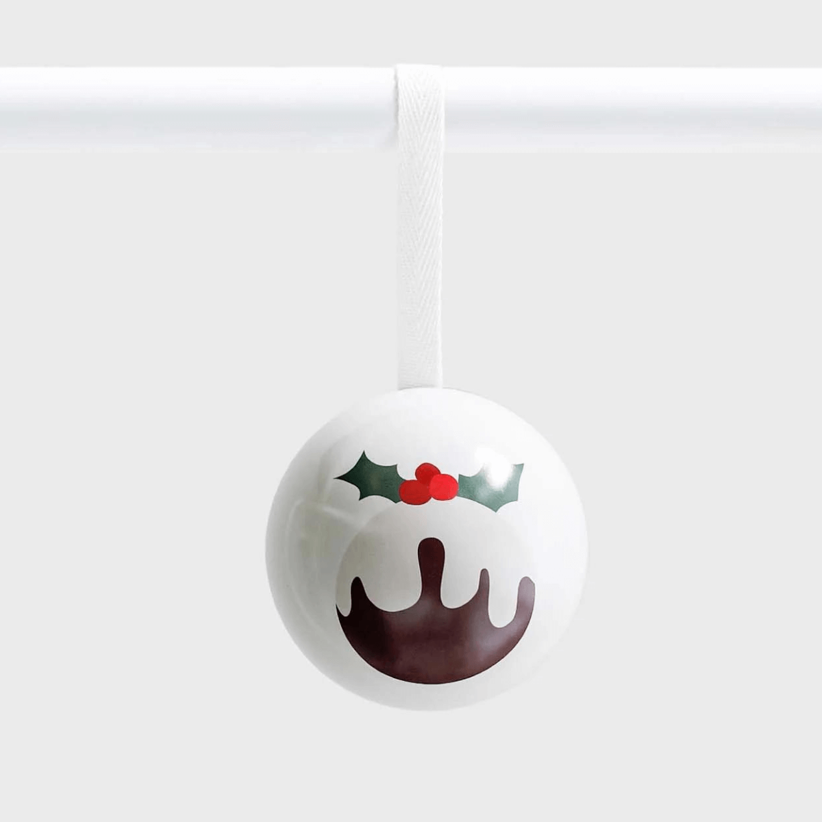 father rabbit christmas pudding bauble decoration