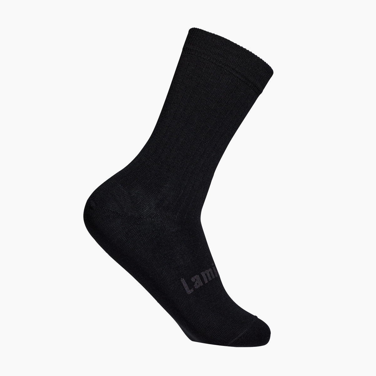 Black rib merino wool crew socks for men by Lamington Aus school