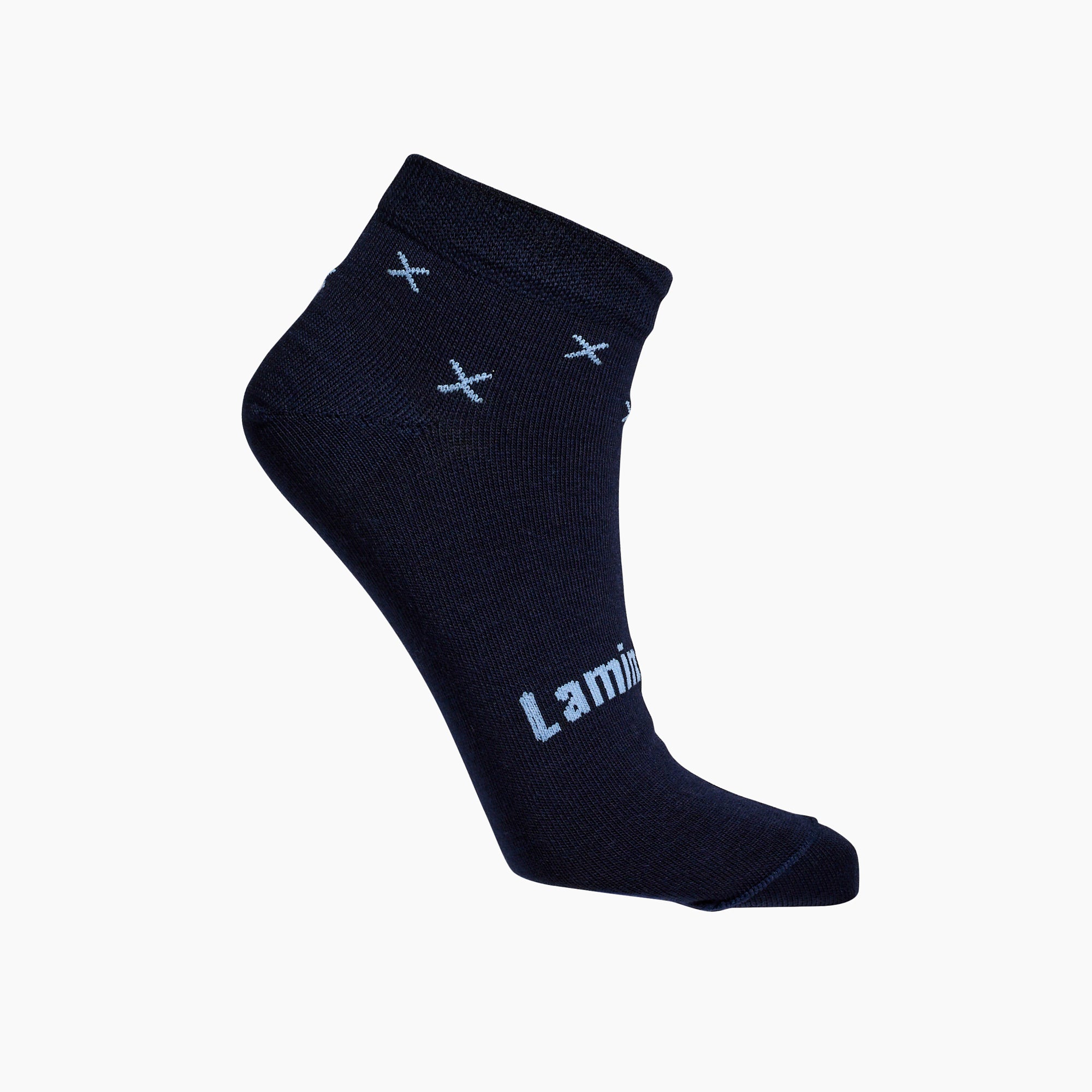 Dark Blue with light Blue crosses Merino Wool child socks by Lamington Australia