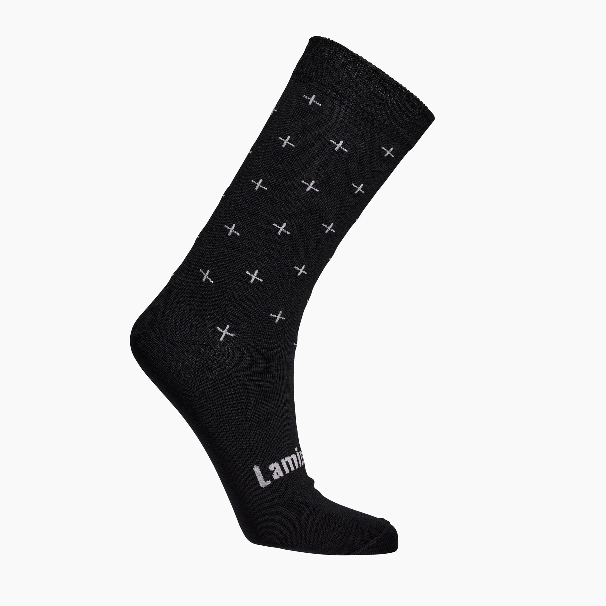 Black with grey crosses Merino Wool child socks by Lamington Australia