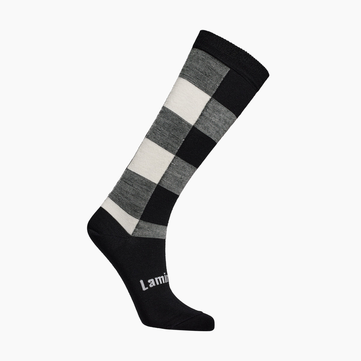 Merino wool knee-high socks black and white for women AUS