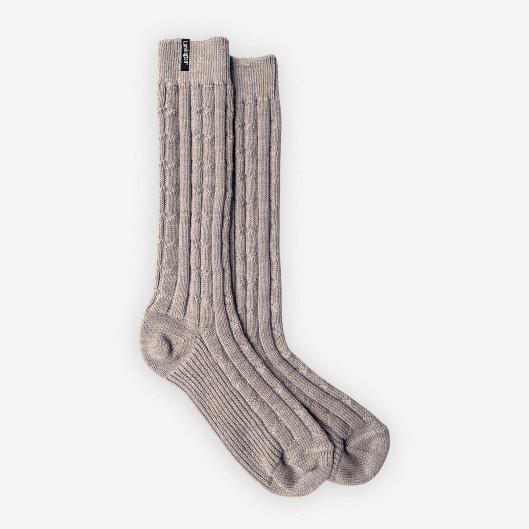 merino wool socks woman luxury chunky cable knit aus