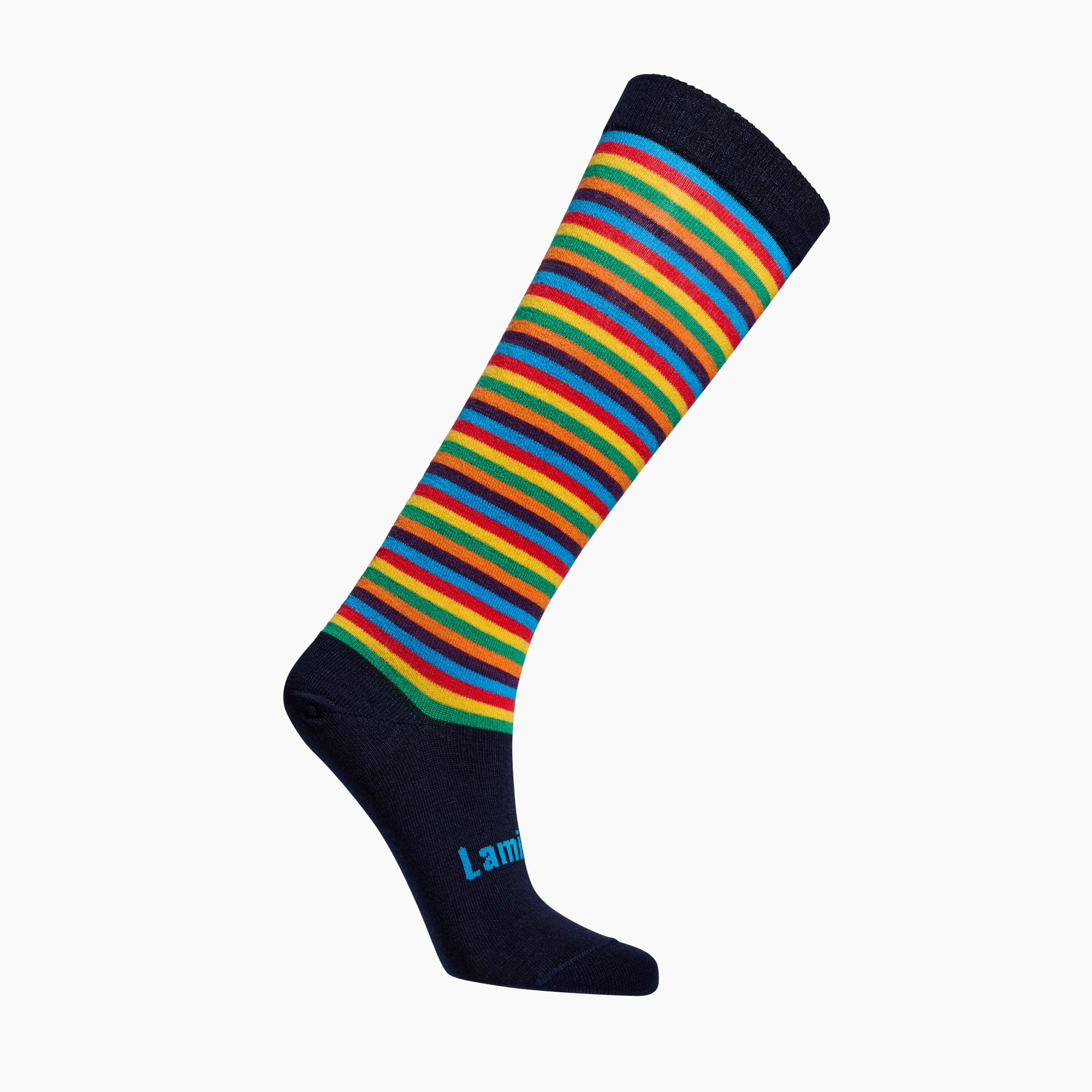 striped merino wool knee-high socks for women child rainbow aus