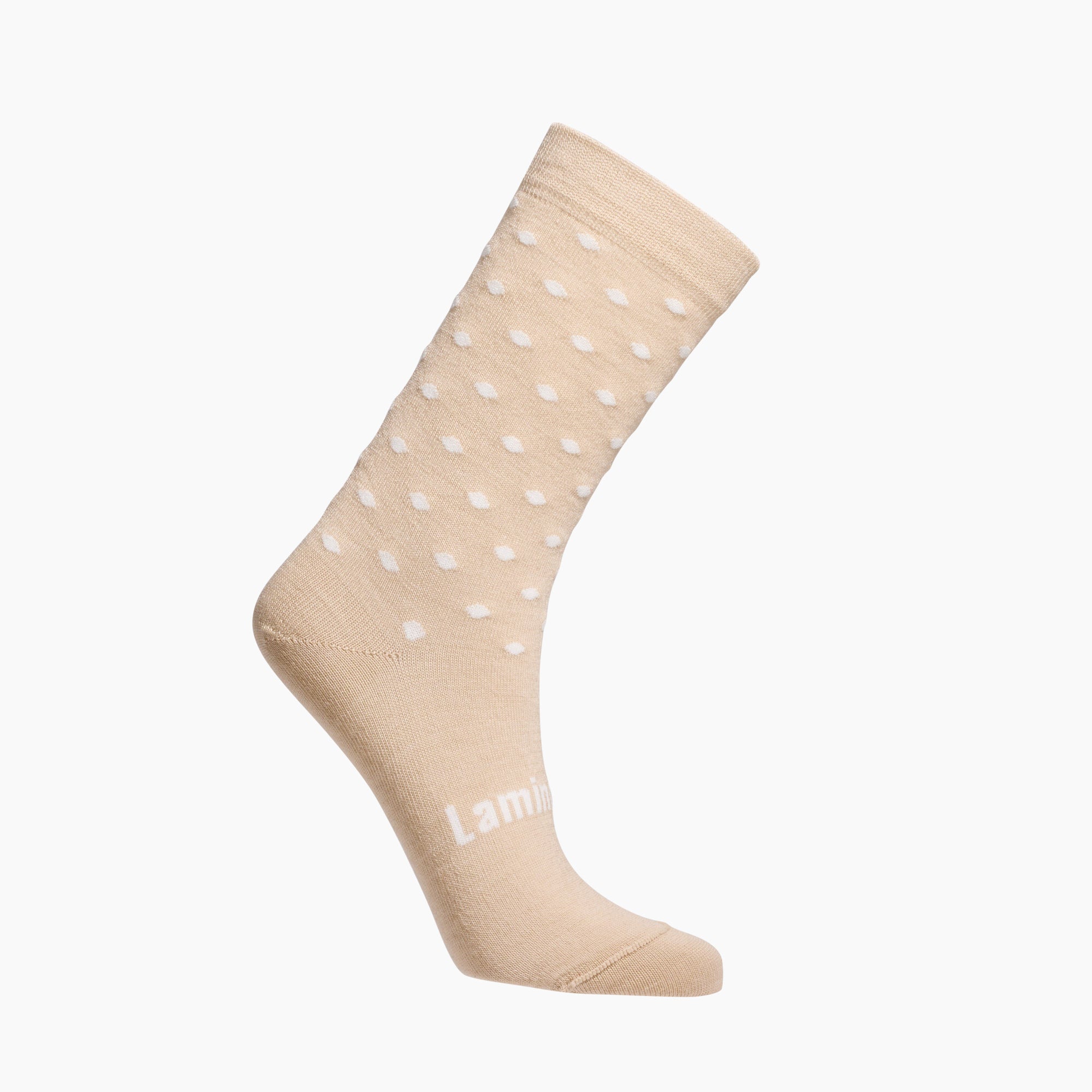 merino wool crew socks for woman in oatmeal with natural spots au