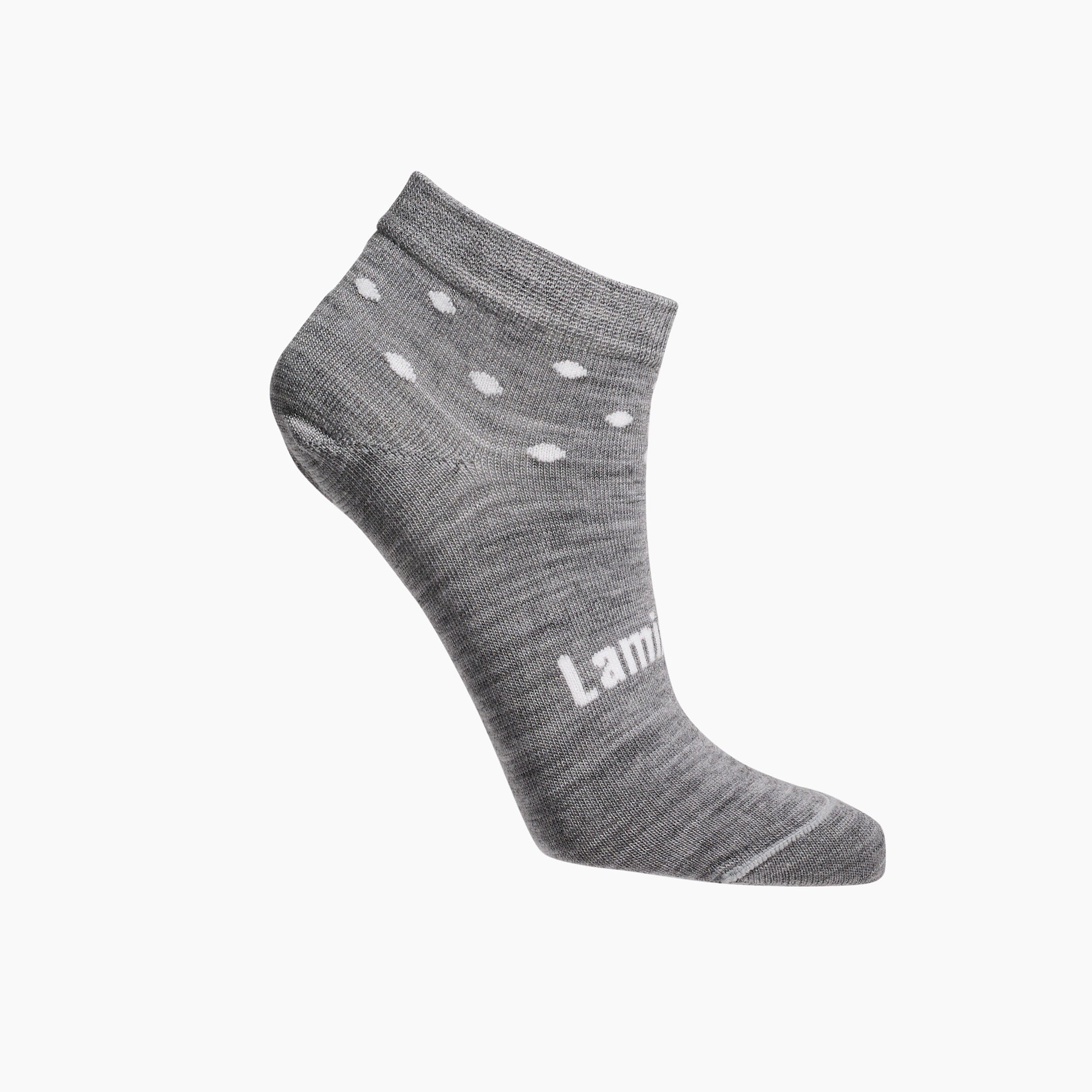 Merino wool womans ankle socks grey with white spots for sport by Lamington aus