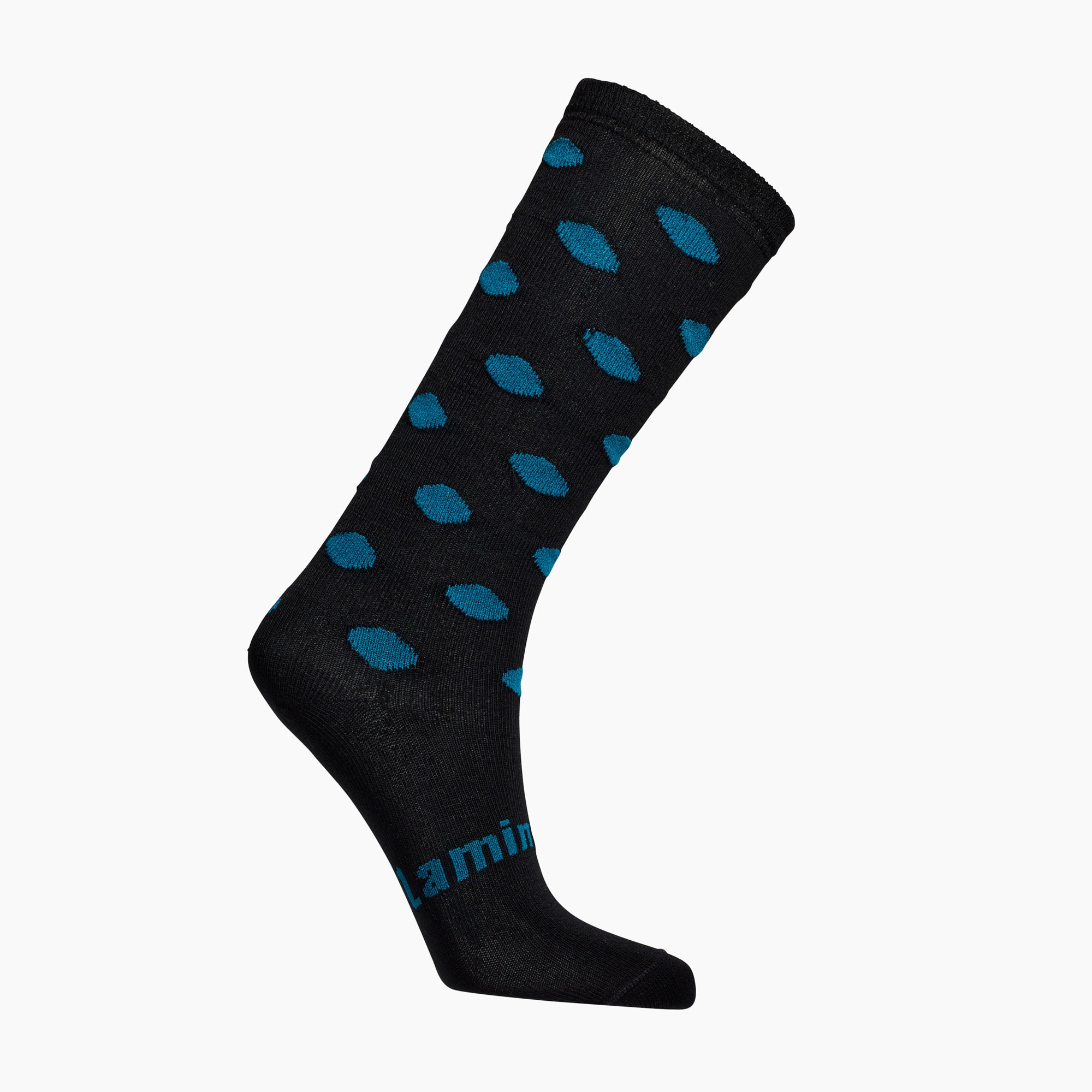 black with blue spots knee-high merino wool socks for women aus