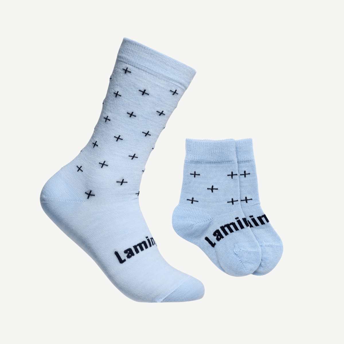 dad and baby blue merino wool sock set aus