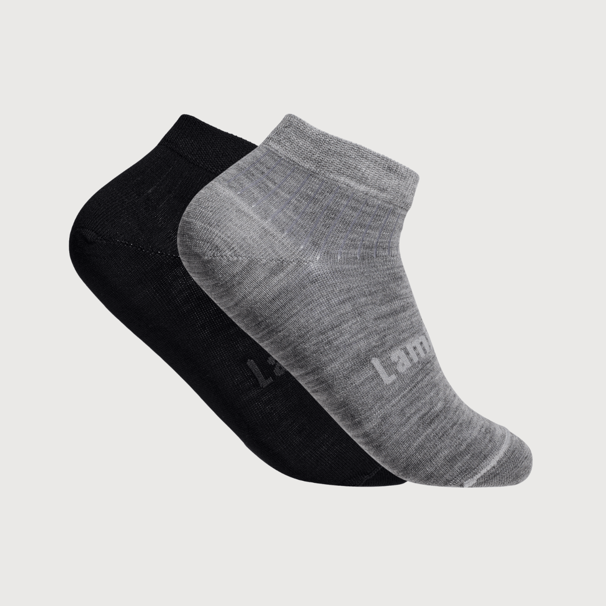 Lamington men's merino ankle socks 3 pack in grey and black made in New Zealand.