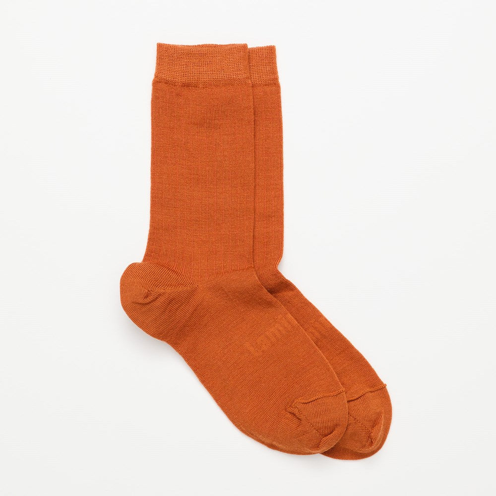 rust coloured merino wool socks crew au