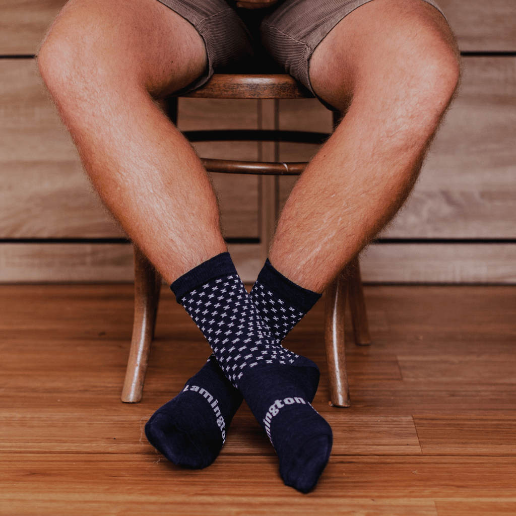 crew socks men merino wool au blue