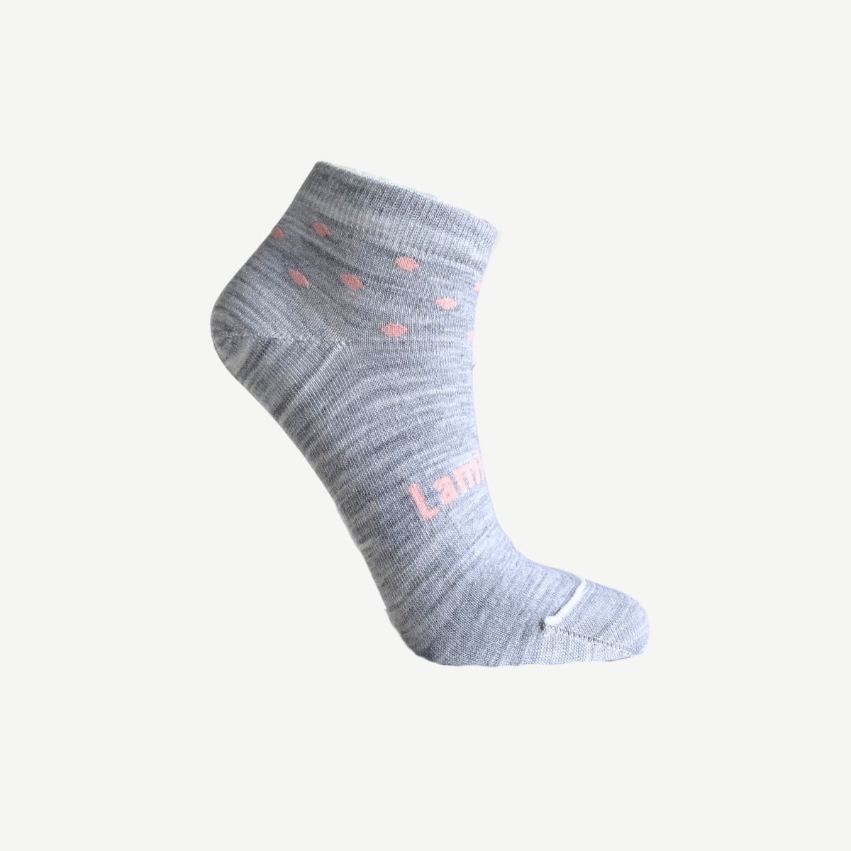 merino wool socks ankle woman child grey with pink spots aus