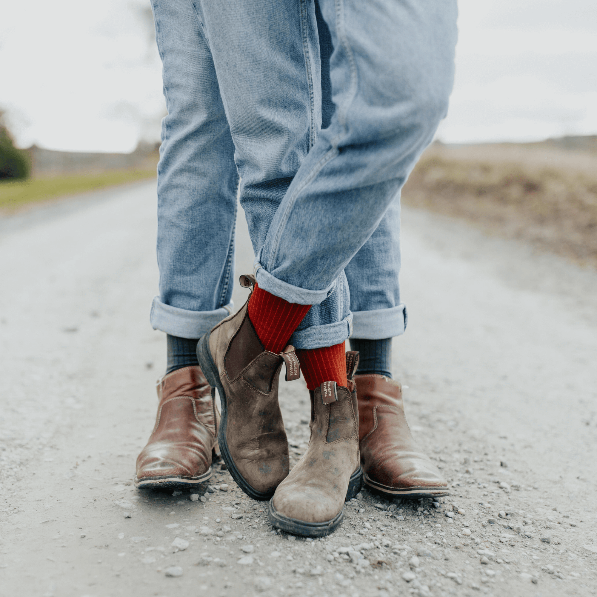 merino wool crew socks woman rib rust aus