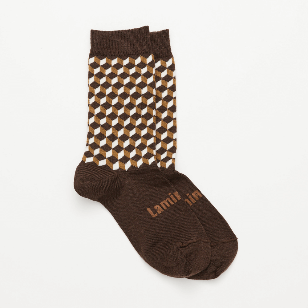 womens socks crew merino wool brown patterned aus